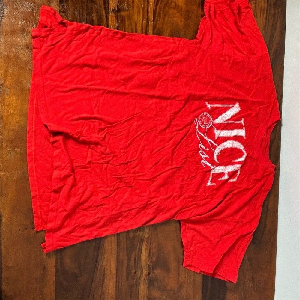 Aerie Women's XS Red‎ "Nice List" Graphic T-Shirt Holiday Casual